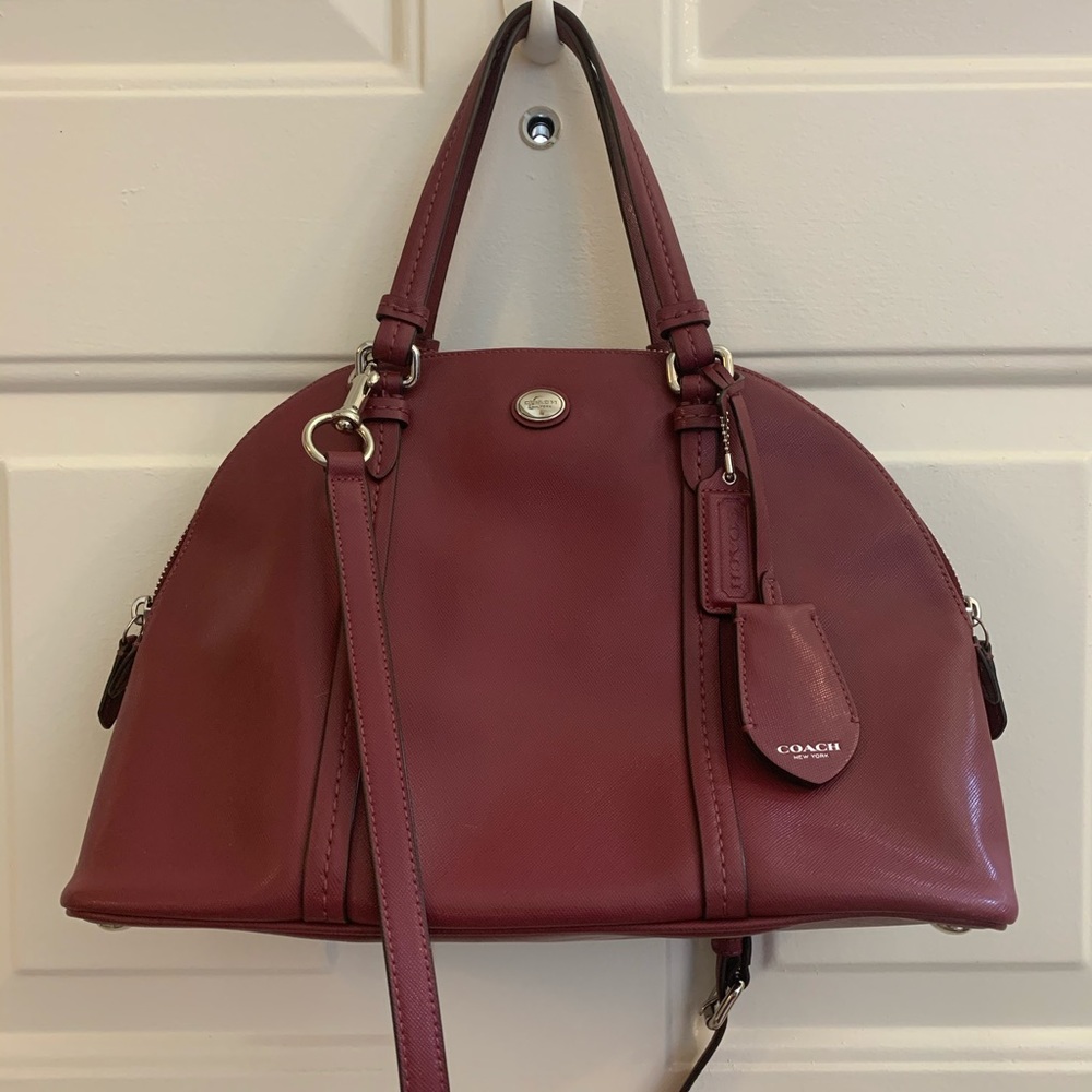 Coach burgundy tote